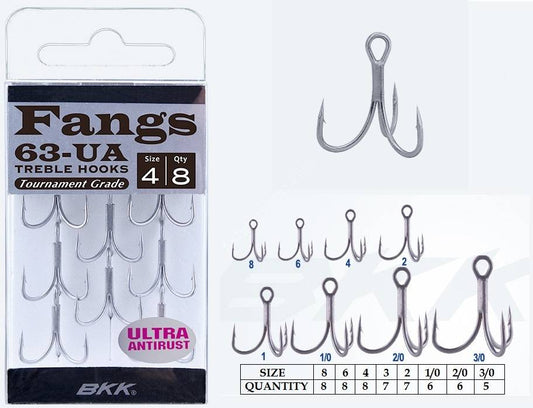 Bkk Fangs 63-UA Treble Hooks