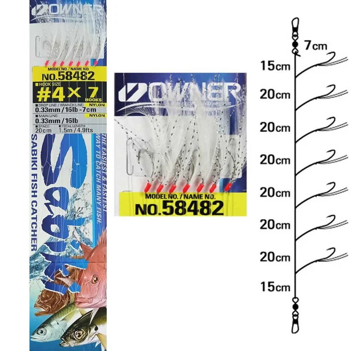 Owner White Feather Sabiki 58482