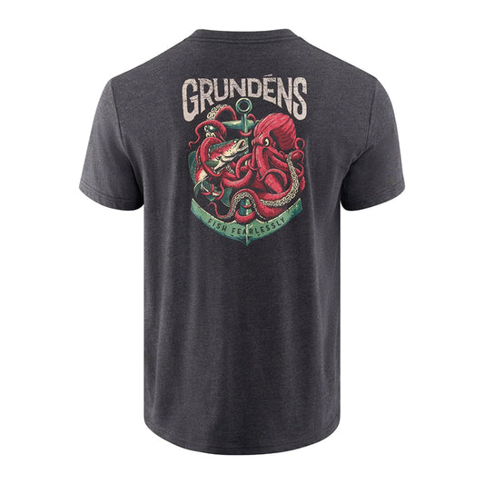 Grundens Octo-Trout SS T-Shirt Heather Charcoal