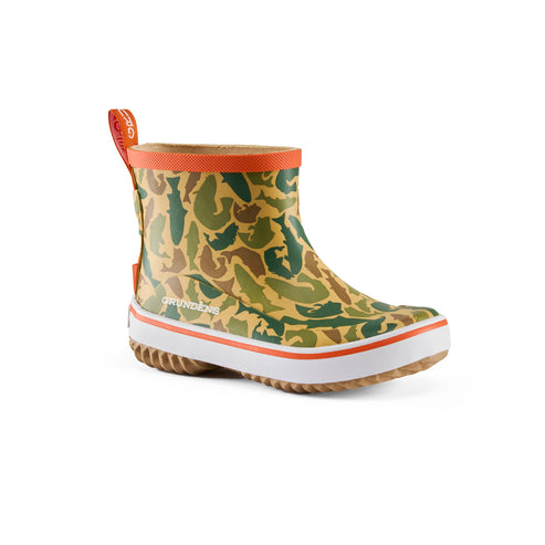 Grundens Kid's Guppy Rain Boot Fish Camo