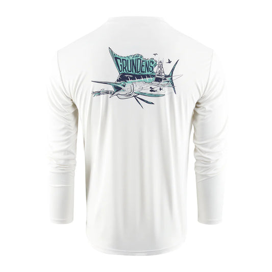 Grundens Trophy Hunting LS Tech Tee White
