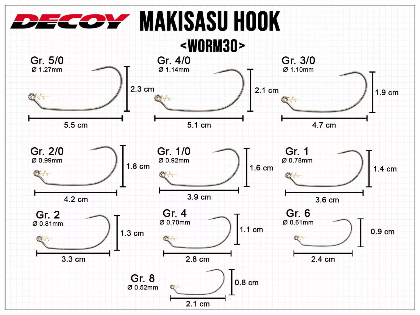 Decoy worm 30 Makisasu Offset Hooks