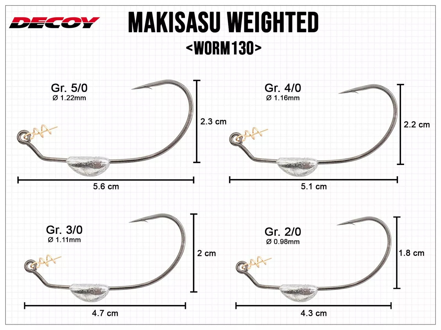 Decoy worm 130 Makisasu Weighted Offset Hooks
