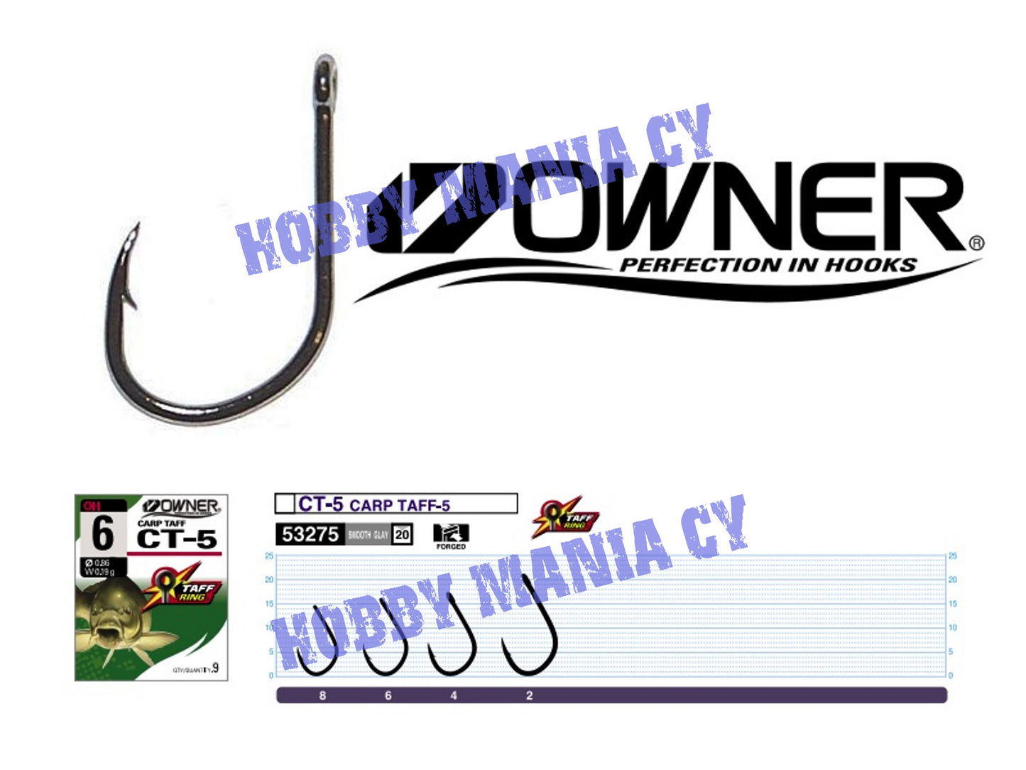 Owner 53275 CT-5 Carp Taff Hooks