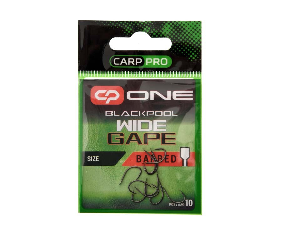 Carp Pro One Blackpool Wide Gape Barbed Hooks