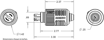 Marinco 12VCPS2 2-Wire Connectpro Plug And Receptacle Combo