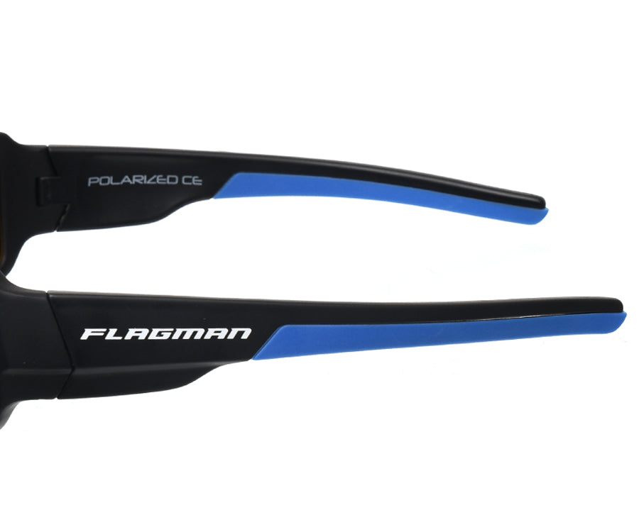 FLAGMAN ARMADALE Floating Glasses matt black+blue rubber frame and yellow lens