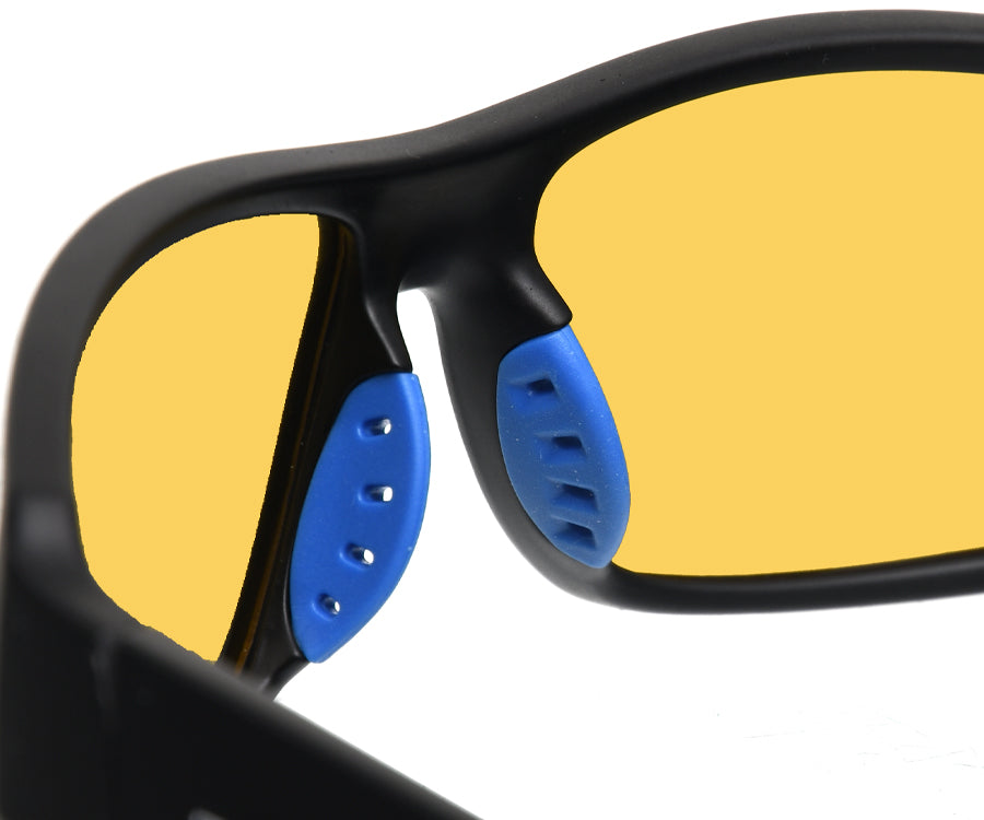 FLAGMAN ARMADALE Floating Glasses matt black+blue rubber frame and yellow lens