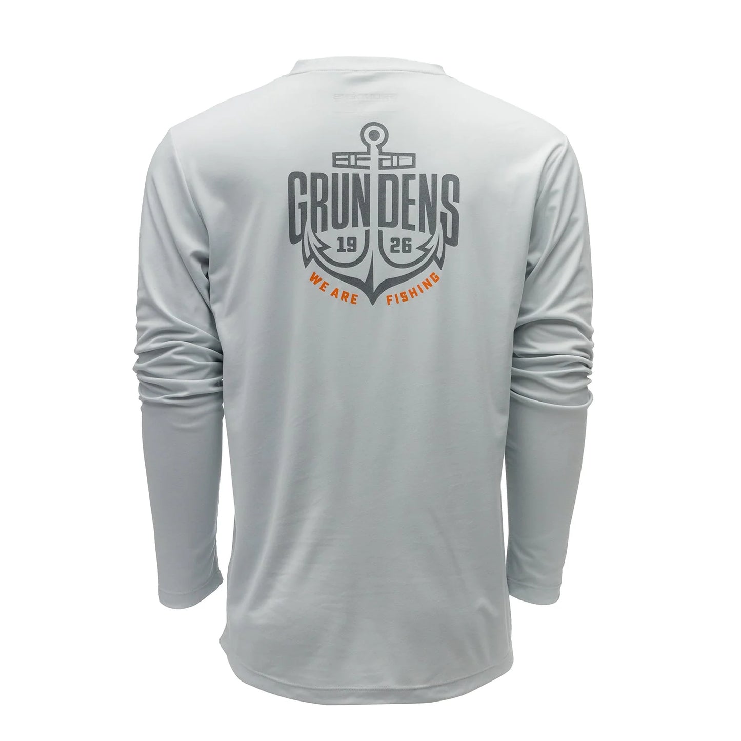 Grundens Logo Anchor LS Tech Tee Grey Mist