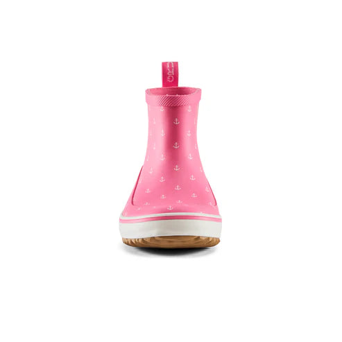 Grundens Kid's Guppy Rain Boot Pink Anchor Print
