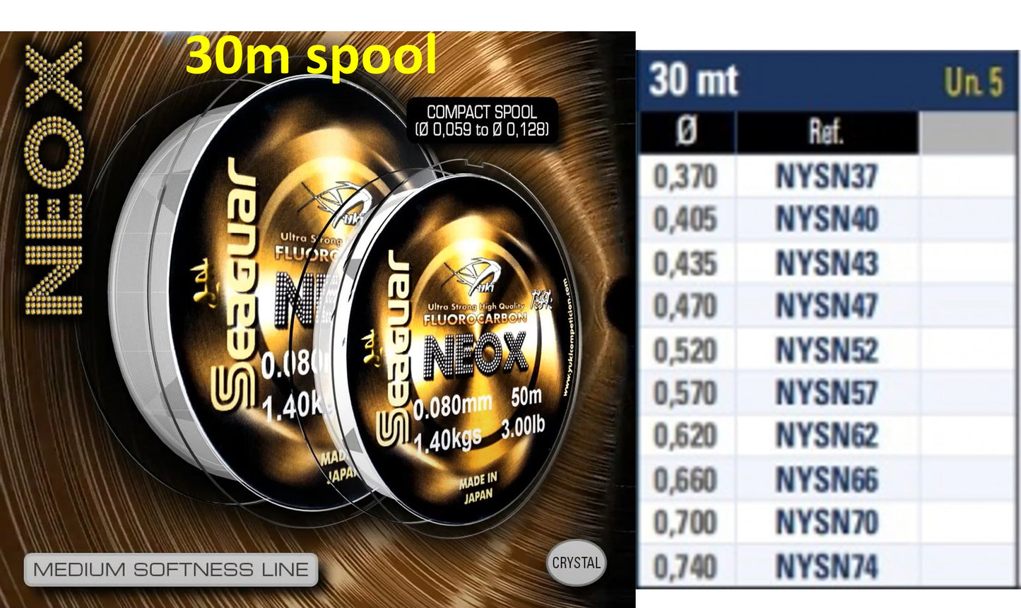 Seaguar Yuki NEOX Fluorocarbon Line (30mt)