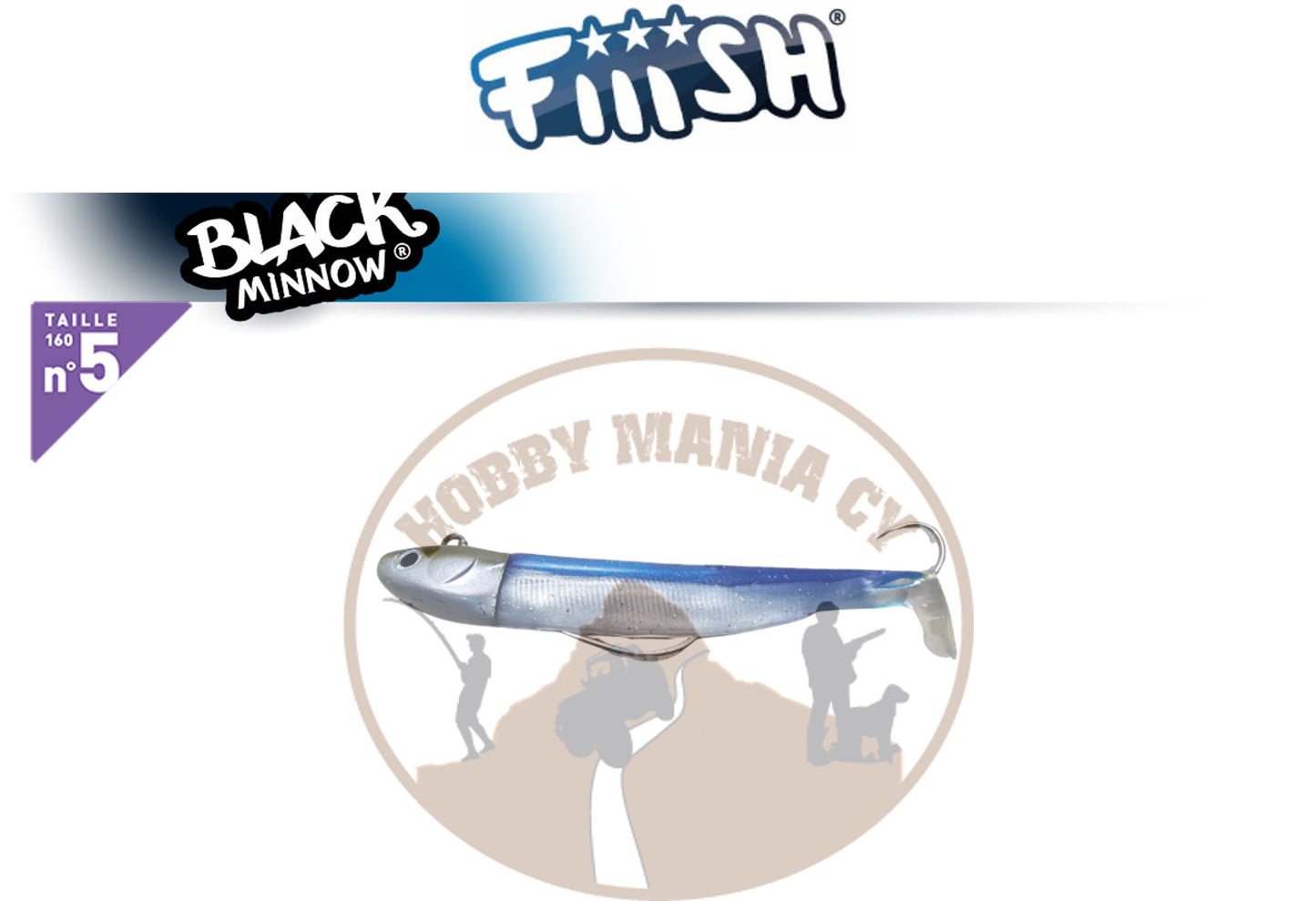 Fiiish Black Minnow No. 5 silicone lures 160mm ( Pre rigged bodies with assist hook )