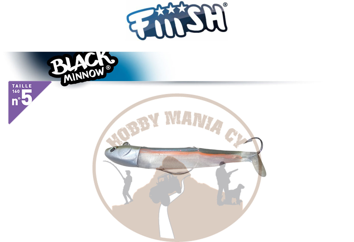 Fiiish Black Minnow No. 5 silicone lures 160mm ( Pre rigged bodies with assist hook )