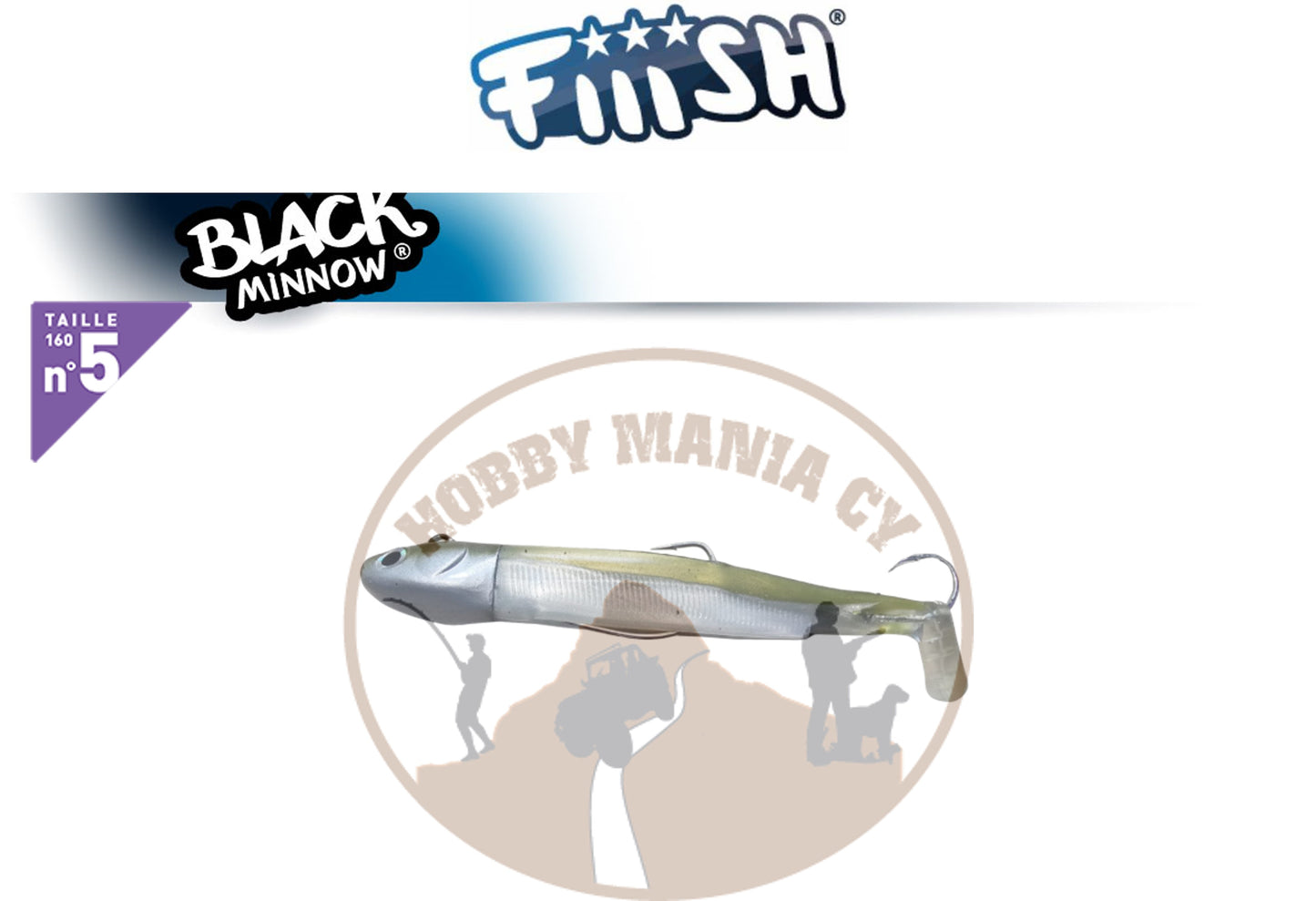 Fiiish Black Minnow No. 5 silicone lures 160mm ( Pre rigged bodies with assist hook )