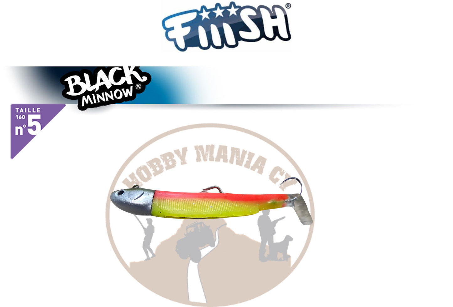 Fiiish Black Minnow No. 5 silicone lures 160mm ( Pre rigged bodies with assist hook )