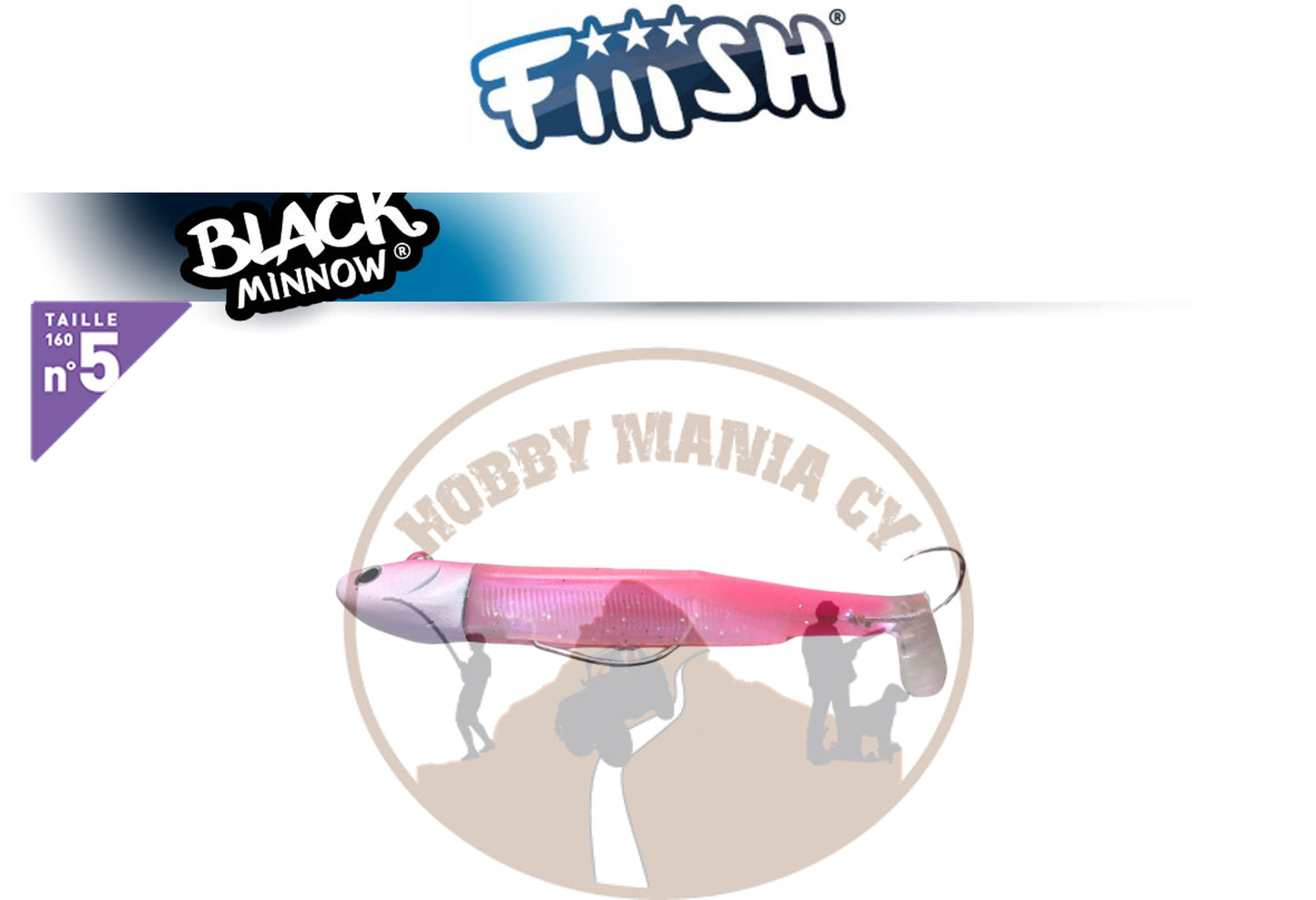 Fiiish Black Minnow No. 5 silicone lures 160mm ( Pre rigged bodies with assist hook )