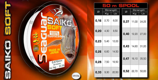 Seaguar SAIKO Soft Fluorocarbon Line (50mt)