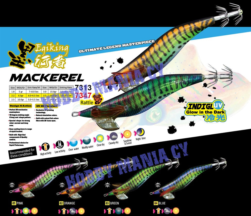 Prohunter Egiking Mackerel Squid Jigs #3.0