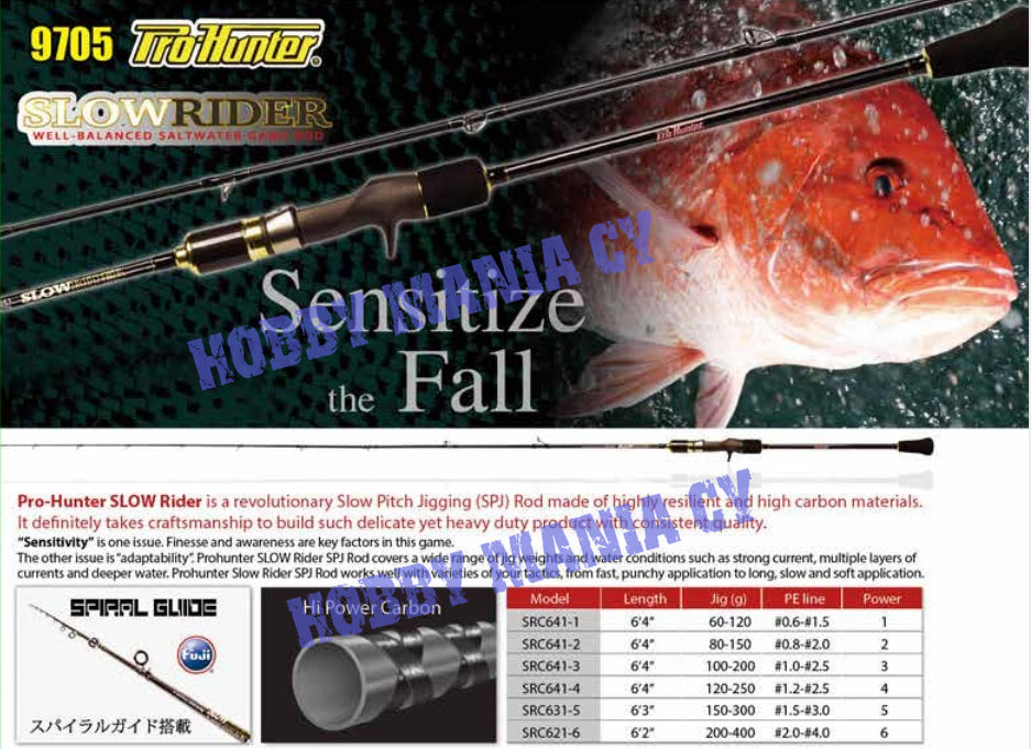 Prohunter Slow Rider Slow Jigging Rod SRC-631/5 150-300gr – Hobbymania CY